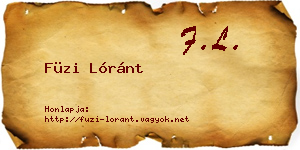 Füzi Lóránt névjegykártya